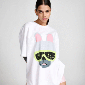 BONKERS CORNER Casual Round Neck White T-Shirt for Women