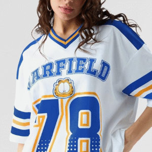 The Souled Store Sports V-Neck White + Navy Blue T-Shirt for Women