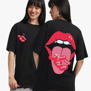 Juneberry Casual Round Neck Black T-Shirt for Women