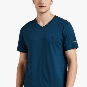 VAN HEUSEN Sports V-Neck Blue T-Shirt for Men