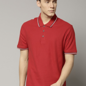 Marks & Spencer Casual Polo Collar Red T-Shirt for Men