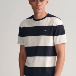 GANT Striped Round Neck Regular Fit T-Shirt