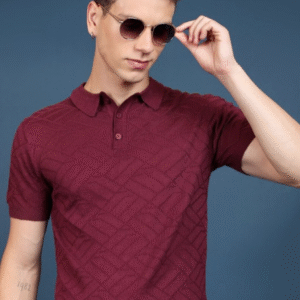 HIGHLANDER Polo Collar Acrylic T-shirt For Men