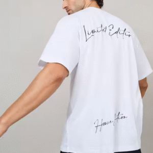 Styli Back Slogan Print Oversized T-Shirt For Men