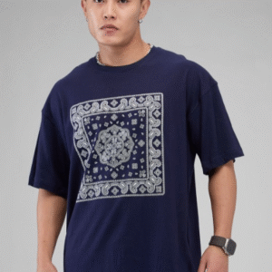 VASTRADO Graphic Printed Round Neck Cotton Oversized T-shirt