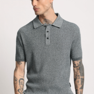 THE BEAR HOUSE Regular Fit Cotton Polo Collar T-Shirt For Men