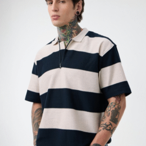 The Souled Store Striped Polo Collar T-shirt For Men