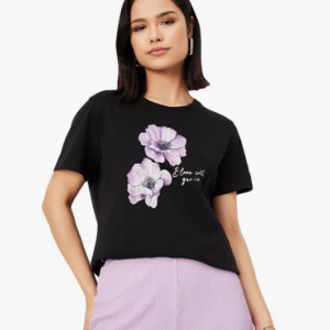 MAX Cotton Floral Regular Fit T-shirt For Women