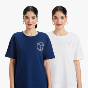 Symbol Women's Cotton Stretch Oversized Fit T-Shirt For Women (Pack of 2)