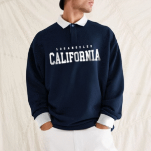 JUMPCUTS Typography Printed Polo Collar Cotton T-shirt For Men