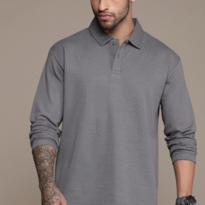 Roadster Solid Polo Collar Relaxed Fit T-shirt For Men