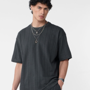 The Souled Store Striped Round Neck Cotton Oversized T-shirt For Men