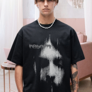 PRONK  Graphic Printed Round Neck Cotton Oversized T-shirt For Men