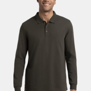 Jockey Super Combed Cotton Rich Solid Full Sleeve Polo Tshirt For Men