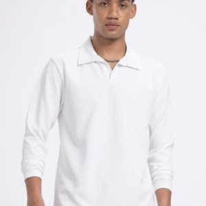 Glitchez Solid Regular Fit Polo Collar T-shirt For Men