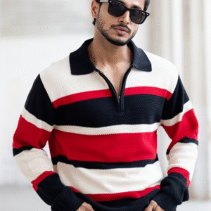 Powerlook Striped Polo Collar T-shirt For Men