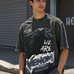 BEWAKOOF Graphic Printed Cotton Oversized Venom T-shirt For Men