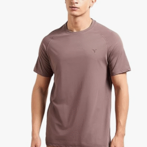 TECHNOSPORT Polyester Crew Neck Half Sleeve Solid T-Shirt For Men