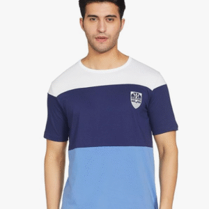 House & Shields Casual Round Neck Blue T-Shirt for Men