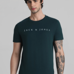 Jack & Jones Typography Cotton Blend T-Shirt For Men