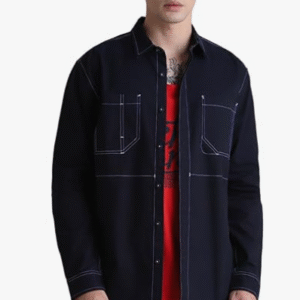 Jack & Jones Casual Solid Blue Shirt for Men