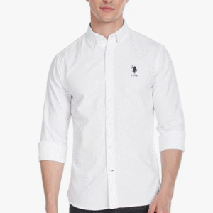 US POLO ASSN. Work Solid White Shirt for Men