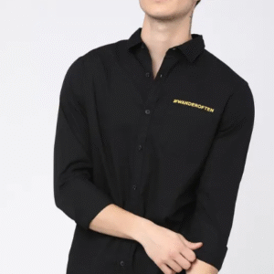 Highlander Party Solid Black Shirt for Men