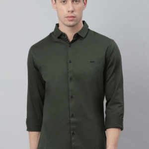 Dennis Lingo Work Solid Green Shirt for Men