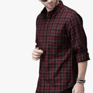 IndoPrimo Casual Black & Red Shirt for Men