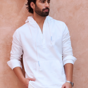 Kingdom Of White Casual Solid White Shirt for Men