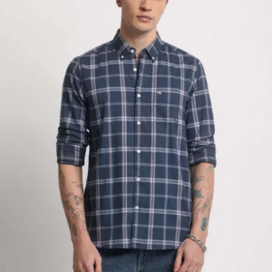 THE BEAR HOUSE Checkered Button Down Collar Casual Shirt For Men