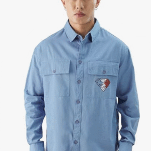 The Souled Store Official Superman: Son of Krypton Regular Fit Cotton Utility Shirts For Men