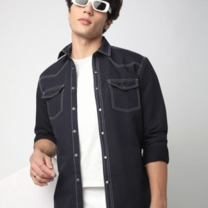 VASTRADO Classic Cutaway Collar Slim Fit Casual Shirt For Men