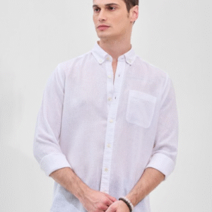 SNITCH Slim Fit Button-Down Collar Solid Formal Shirt For Men