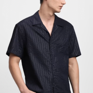Dennis Lingo Party Texture Blue Shirt for Men