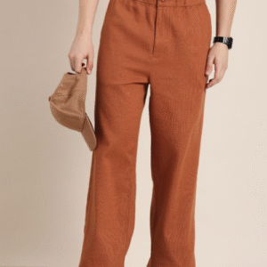 HERE&NOW Straight Fit Pure Cotton Trousers For Men