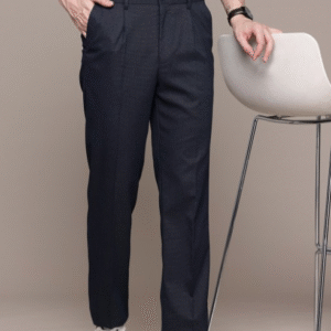 Nautica Checked Pleated Formal Trousers for Men