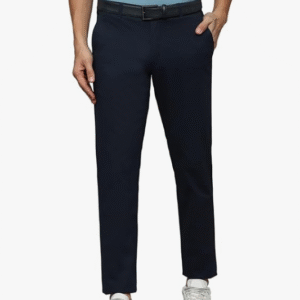 Louis Phillipe Casual Solid Blue Trouser for Men