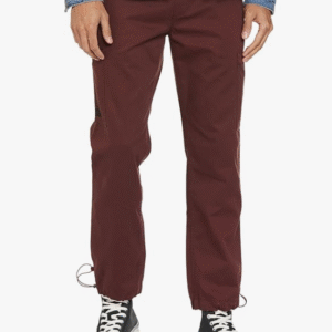 Inkast Denim Co. Casual Solid Maroon Cargo Pant for Men
