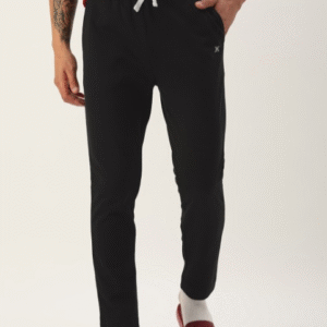 Kook N Keech Casual Solid Black Track Pant for Men