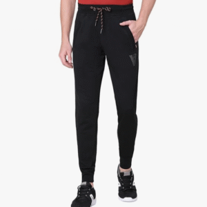 Van Heusen Casual Solid Black Track Pant for Men