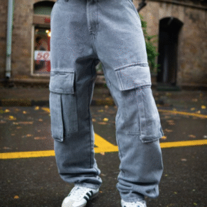 Powerlook Casual Solid Grey Cargo Pant for Men