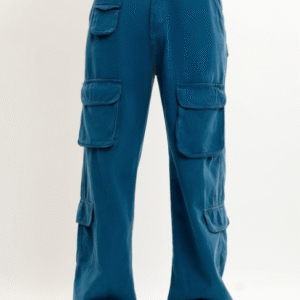 Freakins Casual Solid Blue Cargo Pant for Men