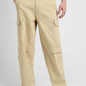 Forever21 Casual Solid Beige Cargo Pant for Men
