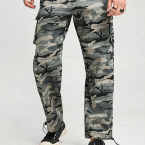 Beyoung Casual Camoflage Grey Cargo Pant for Men