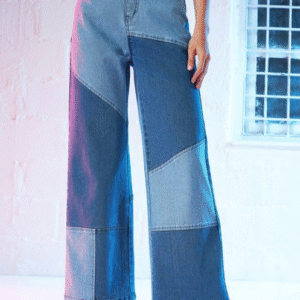 Sassafras Casual Patchwork Blue Jeans for Women