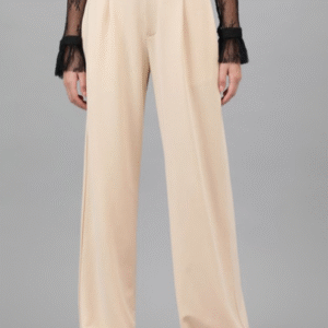 Kotty Casual+Formal Solid Beige Trouser for Women