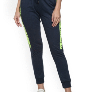 Alan Jones Casual Side Stripes Blue Track Pant for Women