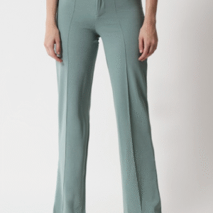Kotty Casual + Formal Solid Green Trouser for Women