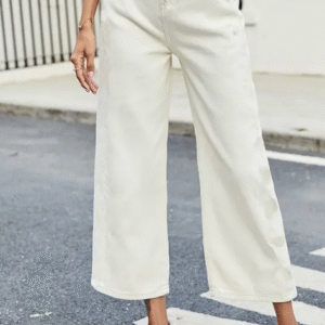 Perfect Outlet Casual Solid White Jeans for Women
